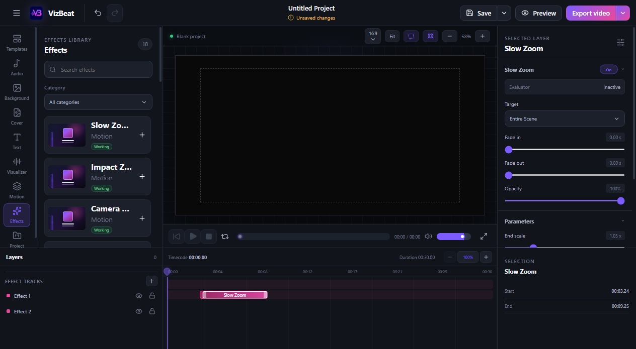 Timeline effects