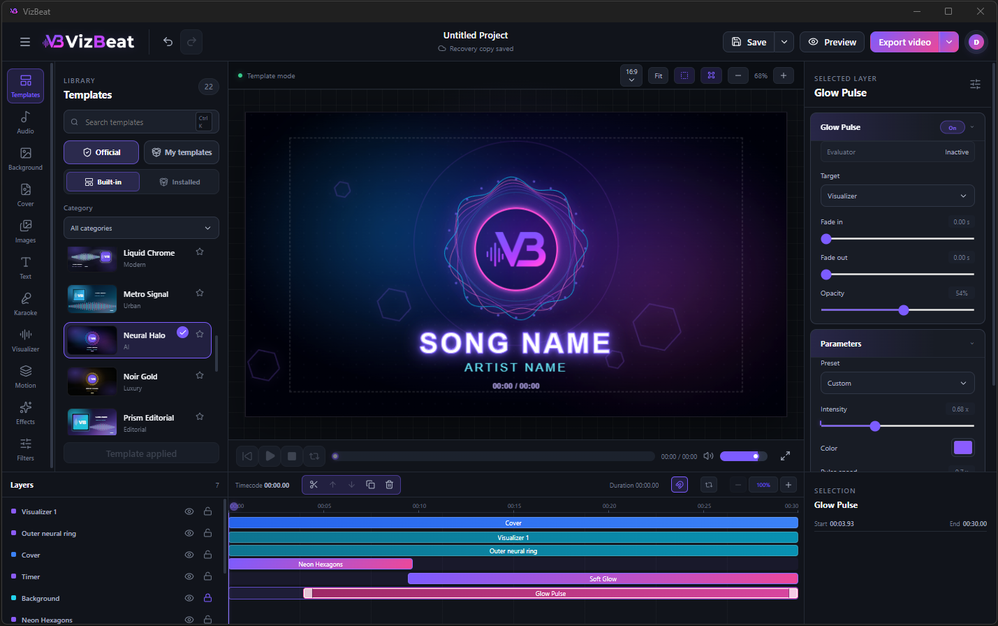The real VizBeat workspace