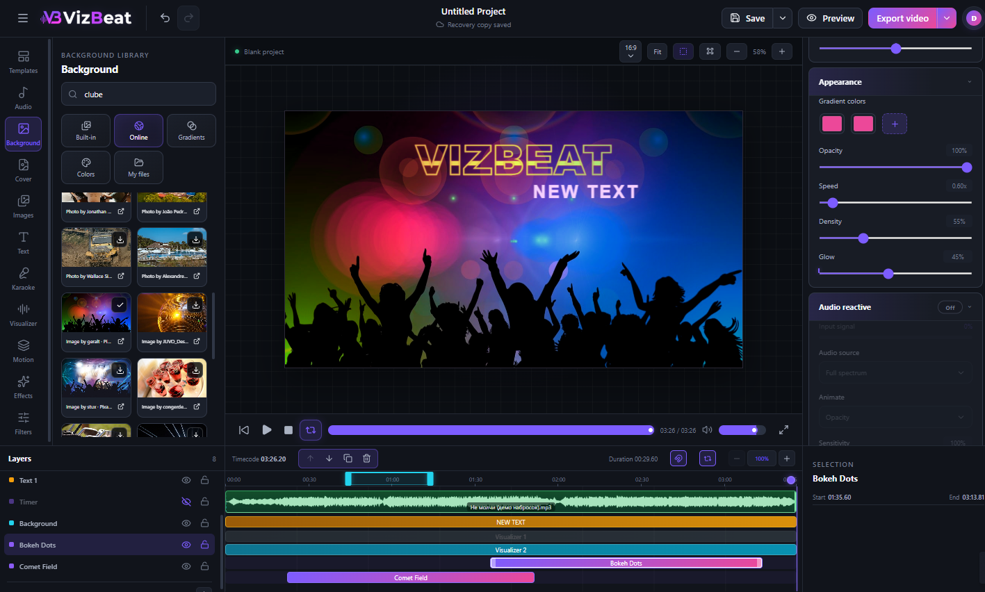 Build the scene — VizBeat